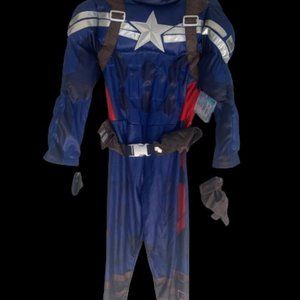 NEW NWT Disney Store Boys Captain America Costume Size 4 Muscle Suit